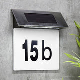 Solar Powered House Numbers Sign - Stainless Steel LED Illuminated Address Plaque | Outdoor Wall Mount | Includes Numbers & Letters | Weatherproof IP44 | Easy Installation
