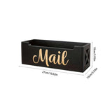 Wooden Mail Organizer Desktop, Black Letter Storage Box, Desk Mail Sorter, Compact Countertop Holder for Home Office, Entryway and Desk Organization