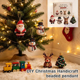 New 3D Beaded Christmas Tree Hanging Ornament DIY Kit for Beginner, Christmas Pet Friends Collection Handmade Bead Pendant Craft Supplies, Without Hanging Rope(Cardinal)