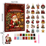 Christmas Diamond Art Ornament Kit, 24Pcs DIY Diamond Painting Christmas Ornaments with Acrylic Charms, Holiday Craft Advent Surprise Gift Set for Adults Beginners