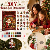 Christmas Diamond Art Ornament Kit, 24Pcs DIY Diamond Painting Christmas Ornaments with Acrylic Charms, Holiday Craft Advent Surprise Gift Set for Adults Beginners