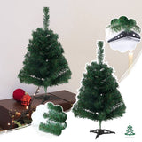 2ft Mini Tabletop Christmas Tree, 60cm Artificial  Small Tree with 50 Tips, PVC Christmas Tree with Plastic Stand for Desk Holiday Decor