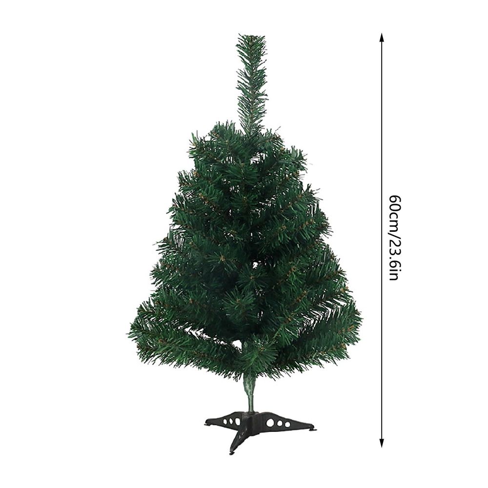 2ft Mini Tabletop Christmas Tree, 60cm Artificial  Small Tree with 50 Tips, PVC Christmas Tree with Plastic Stand for Desk Holiday Decor
