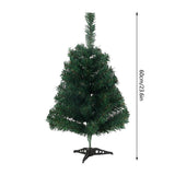 2ft Mini Tabletop Christmas Tree, 60cm Artificial  Small Tree with 50 Tips, PVC Christmas Tree with Plastic Stand for Desk Holiday Decor