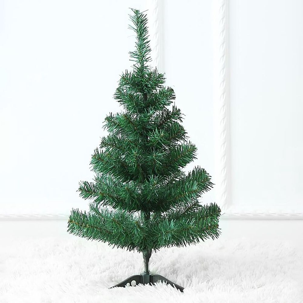 2ft Mini Tabletop Christmas Tree, 60cm Artificial  Small Tree with 50 Tips, PVC Christmas Tree with Plastic Stand for Desk Holiday Decor