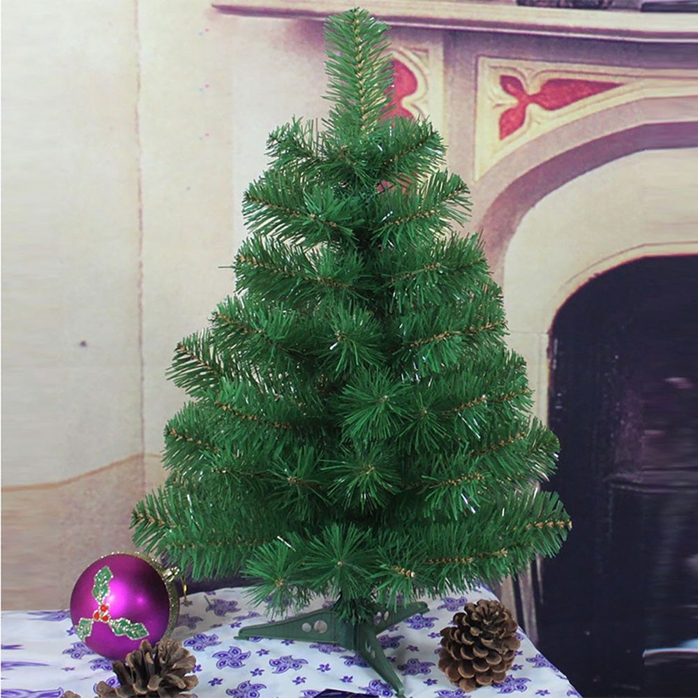 2ft Mini Tabletop Christmas Tree, 60cm Artificial  Small Tree with 50 Tips, PVC Christmas Tree with Plastic Stand for Desk Holiday Decor