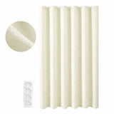 Waffle Weave Shower Curtain, 90x180cm Beige Cream Fabric Bathroom Curtain with 12 Plastic Hooks, Heavy Duty Waterproof Waffle Textured Bath Curtain for Small Bathtub Stall Window Door