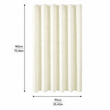 Waffle Weave Shower Curtain, 90x180cm Beige Cream Fabric Bathroom Curtain with 12 Plastic Hooks, Heavy Duty Waterproof Waffle Textured Bath Curtain for Small Bathtub Stall Window Door