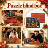 Christmas Advent Calendar Puzzle Blind Box, 24 Days Countdown Calendar with 24 Mini Jigsaw Puzzles, Festive Holiday Design Puzzle Set for Ki ds Teens Adults, Christmas Surprise Gift Family Game