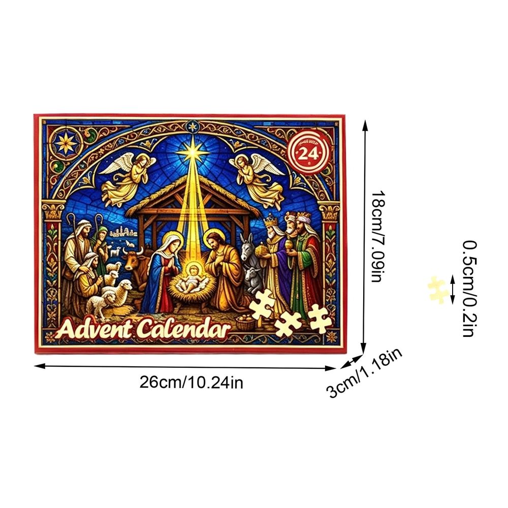 Christmas Advent Calendar Puzzle Blind Box, 24 Days Countdown Calendar with 24 Mini Jigsaw Puzzles, Festive Holiday Design Puzzle Set for Ki ds Teens Adults, Christmas Surprise Gift Family Game