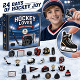 24‑Day Ice Hockey Advent Calendar Countdown, 2D Acrylic Sports Ornament Blind Box Set, Hockey‑Themed Hanging Charms for Winter Decor, Collectible Christmas Holiday Gift for Sports Fans