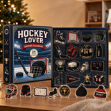24‑Day Ice Hockey Advent Calendar Countdown, 2D Acrylic Sports Ornament Blind Box Set, Hockey‑Themed Hanging Charms for Winter Decor, Collectible Christmas Holiday Gift for Sports Fans
