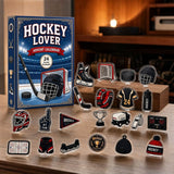 24‑Day Ice Hockey Advent Calendar Countdown, 2D Acrylic Sports Ornament Blind Box Set, Hockey‑Themed Hanging Charms for Winter Decor, Collectible Christmas Holiday Gift for Sports Fans