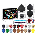 Guitar Picks Advent Calendar, 24 Days Christmas Countdown with Guitar Picks Thumb Picks PU Leather Case, Music Gift for Guitar Player Ukulele Lover