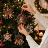 6 Pcs DIY Christmas Tree Pearl Diamond Art Hanging Ornaments Kit, Gem & Pearl Hanging Craft Decor for Holiday Window Christmas Tree Home Decoration.H