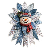 Quilted Snowman Christmas Door Hanger, Non‑Woven Felt Fabric DIY Sewing Craft Kit, Handmade Patchwork Snowman Holiday Wall & Front Door Home Decor, 23 Inch