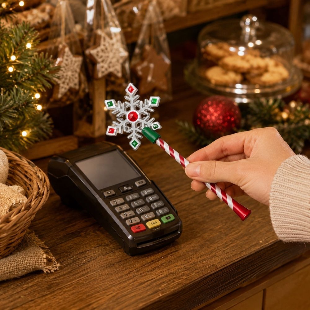 Christmas Wand Tap to Pay, 3D Printed Magical Star Wands Contactless Payment Card Holder, Easy to Carry, Tap-to-Pay Credit Card Wand
