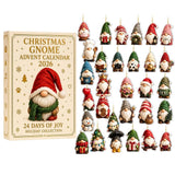 Christmas Gnome Advent Calendar 2026, 24 Days Countdown Calendar with Hanging Gnome Ornaments, Christmas Tree Decor Gift for Ki ds Family