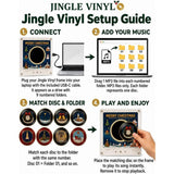 Clearance！Christmas Vinyl Player Fridge Record NFC Magnetic Music Box Set,Mini Jingle Magnets,Refrigerator Custom Storage,Personalized Retro,9 PCS Programmable Playback, Aesthetic Desk Decor Gift