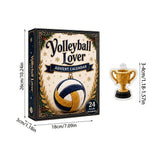 24Pcs Volleyball Themed Acrylic Ornaments Advent Calendar, 2D Sports Hanging Charms, Collectible Christmas Gift for Volleyball Lovers & Players