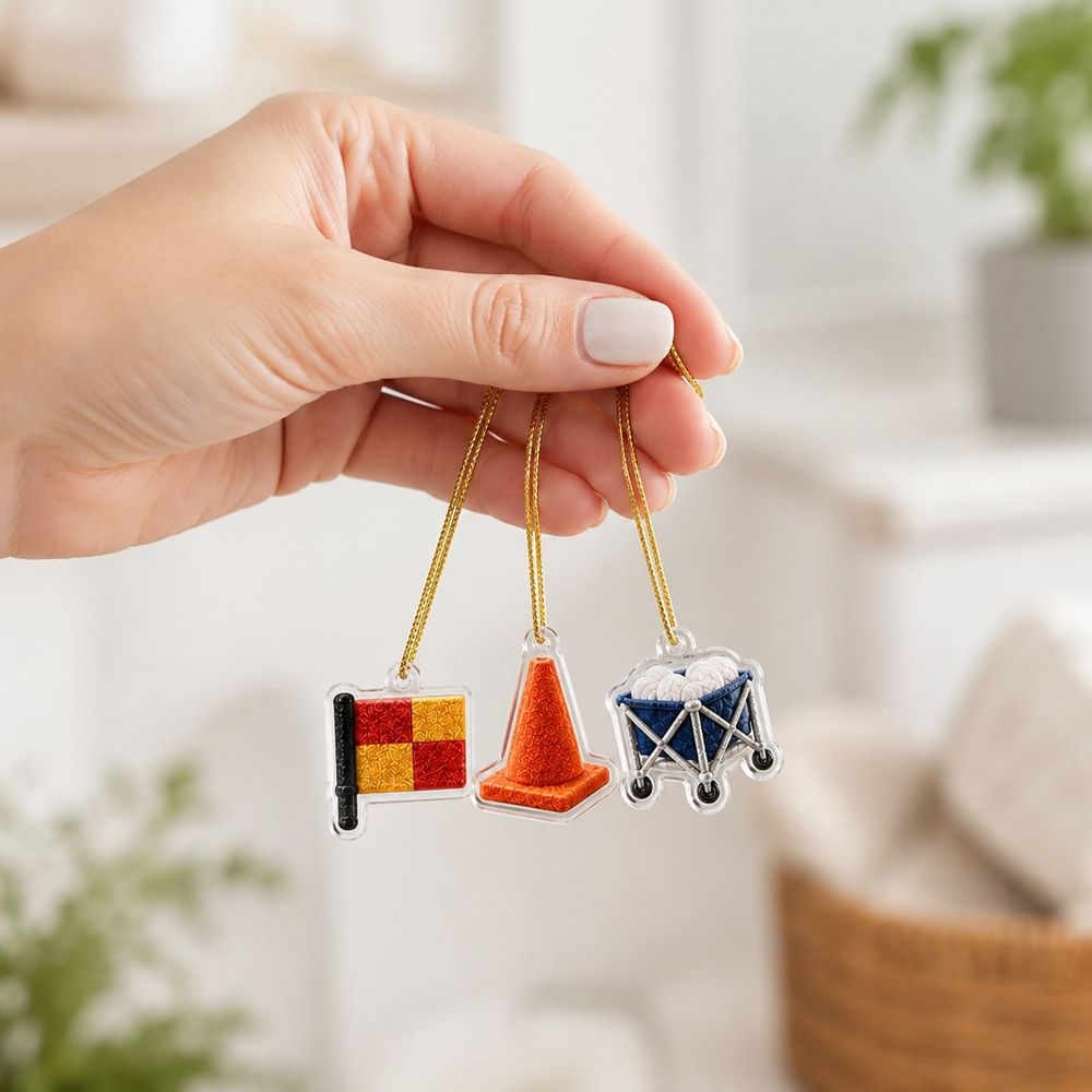 24Pcs Volleyball Themed Acrylic Ornaments Advent Calendar, 2D Sports Hanging Charms, Collectible Christmas Gift for Volleyball Lovers & Players