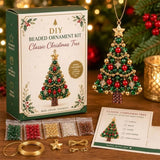 DIY Christmas Tree Beaded Ornament Kit Beginner Friendly Holiday Craft Set with Assorted Beads, Wire, Charms