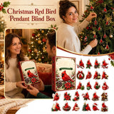 Christmas Bird Advent Calendar 2026, 24 Pcs 2D Flat Acrylic Cardinal Ornaments Countdown Blind Box, Holiday Tree Hanging Decor Gift for Bird Lovers Adults