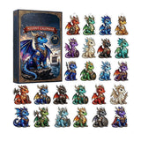 Dragon Advent Calendar, 24 Days Christmas Countdown Blind Box with 24 2D Acrylic Dragon Ornaments, Fantasy Holiday Hanging Decorations for Tree Wreath Home Party Display, Gift for Dragon Lovers