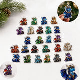 Dragon Advent Calendar, 24 Days Christmas Countdown Blind Box with 24 2D Acrylic Dragon Ornaments, Fantasy Holiday Hanging Decorations for Tree Wreath Home Party Display, Gift for Dragon Lovers