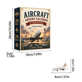 24‑Day Christmas Countdown Advent Calendar, 24 Unique Die‑Cast Mini Aircraft Models, Aircraft Toy Set, Holiday Surprise Gift for Festival Collection Display