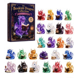 The Bookish Dragon Collection Advent Calendar 2026, 24 Days 2D Acrylic Dragon Ornaments Countdown Calendar, 24Pcs Flat Reading Dragon Hanging Decorations for Xmas Tree Book Lovers Gift