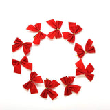 36 Pack Golden Silver Red Christmas Bow Christmas Tree Hanging Decoration Wreath Gifts Wedding Party Bowknot Decoration