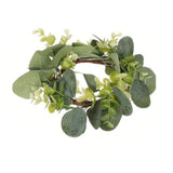 Candle Wreaths Rings 6 Inch - 2PCS Christmas Candle Rings - Greenery Wreath Candle Rings Wreaths for Christmas Centerpiece