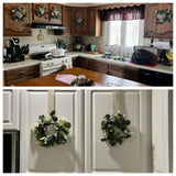 Candle Wreaths Rings 6 Inch - 2PCS Christmas Candle Rings - Greenery Wreath Candle Rings Wreaths for Christmas Centerpiece