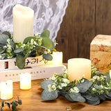 Candle Wreaths Rings 6 Inch - 2PCS Christmas Candle Rings - Greenery Wreath Candle Rings Wreaths for Christmas Centerpiece