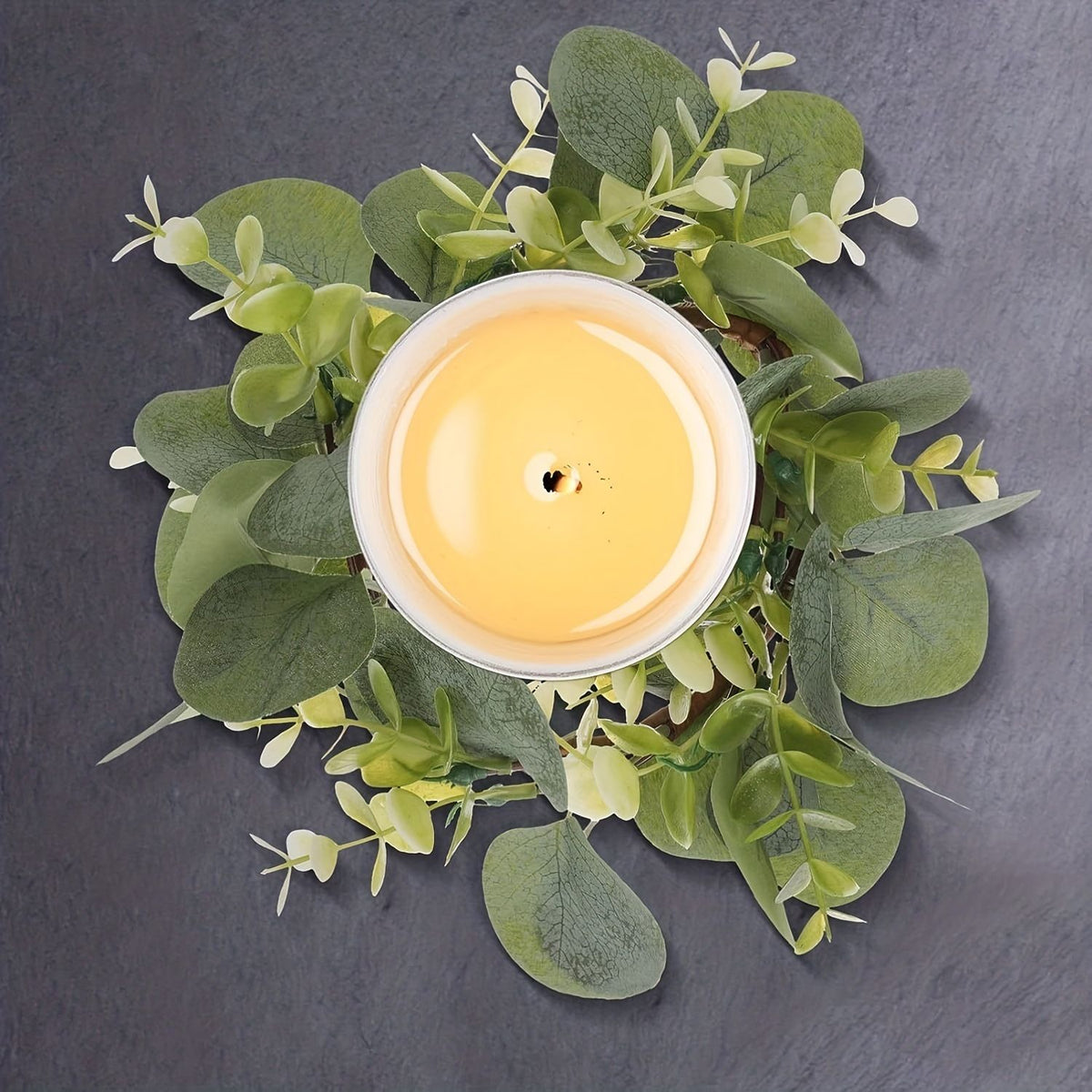 Candle Wreaths Rings 6 Inch - 2PCS Christmas Candle Rings - Greenery Wreath Candle Rings Wreaths for Christmas Centerpiece