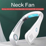 Portable Mini Turbofan Ultimate Summer Comfort with the Quiet USB Bladeless Lazy Outdoor Sports Portable Neck Fan (White)
