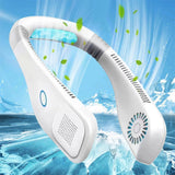 Portable Mini Turbofan Ultimate Summer Comfort with the Quiet USB Bladeless Lazy Outdoor Sports Portable Neck Fan (White)