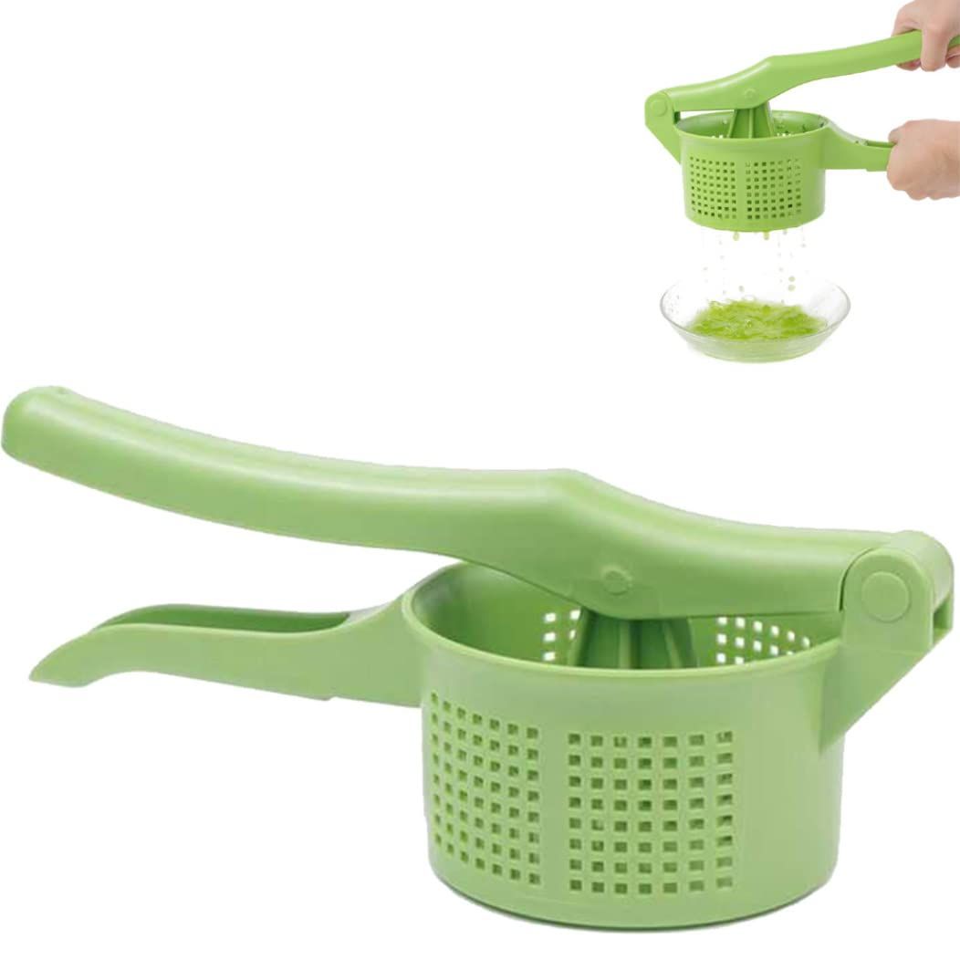 Creative Pressing Vegetable Stuffing Squeezer Fruit Squeezing Tool Hand-Pressure Dehydration Tool for Kitchen Dining(Green)