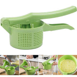 Creative Pressing Vegetable Stuffing Squeezer Fruit Squeezing Tool Hand-Pressure Dehydration Tool for Kitchen Dining(Green)