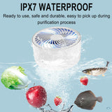 Fruit and Vegetable Washing Machine Cleaner Device in Water  Produce Purifier with Wireless Charging Purification Technology White