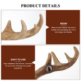 Wall Hooks Deer Antler Rack Wall Mounted Cap Coat Clothes Hanger Scarves Towels Key Holder Antler Wall Decoration (Light Brown)