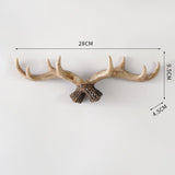 Wall Hooks Deer Antler Rack Wall Mounted Cap Coat Clothes Hanger Scarves Towels Key Holder Antler Wall Decoration (Light Brown)