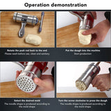 Noodle Maker Machine, Manual Press Pasta Machine Stainless Steel Hand Wringing Noodles Making Machine with 5 Noodle Mould