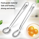 4pcs silvery Egg Beater, Stainless Steel Mini Egg Whisk Beater Mini Spring Coil Whisk Handheld Milk Frother Foamer Foaming