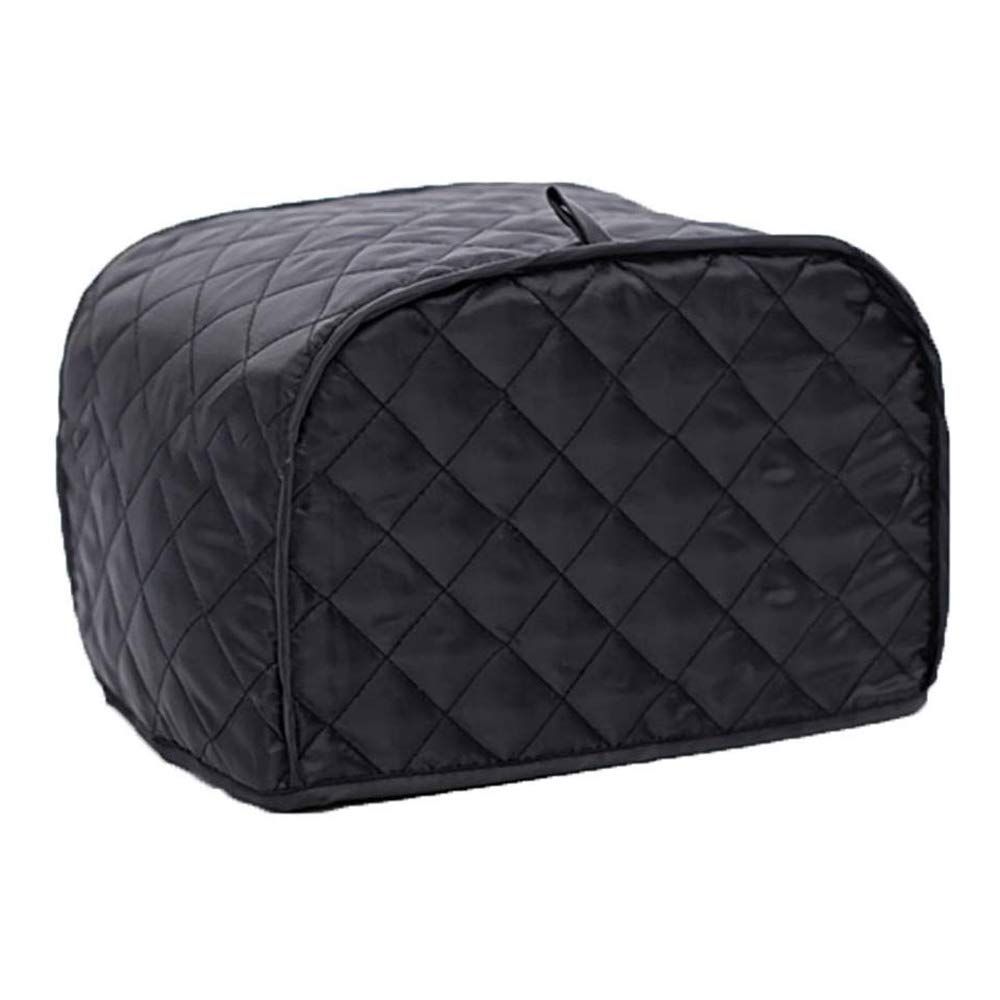 4 Slice Toaster Cover, Kitchen Small Appliance Cover Fingerprint and Greasy Protection,Machine Washable Polyester Toaster (Black)