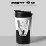 Automatic Stirring Cup, Lightweight Clear Rotating Container for DIY Drinks Drinkware Milk Coffee black