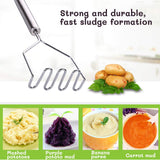 Potato Masher,Stainless Steel Potato Masher for Making Mashed Potato, Banana Bread, Pumpkin Puree and Vegetables