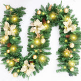 Christmas Decorations with Lights Battery Operated - Outdoor Christmas Garland for Mantle, Lighted Christmas Garland Indoor