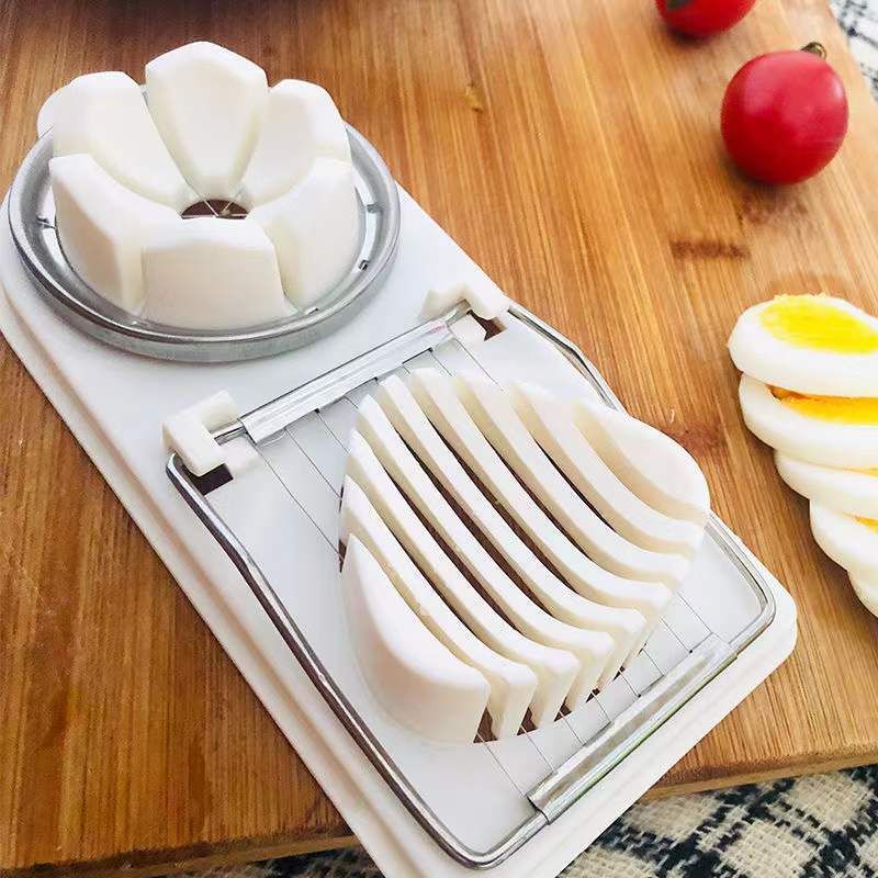 2pc Kitchen Cutter Wire Egg Slicer with Stainless Steel Wire for Hard Boiled Eggs, Stainless Steel Egg Slicer Cutter